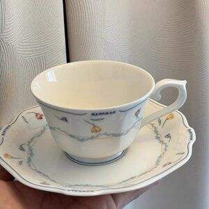 White Ceramic Cup & Saucer